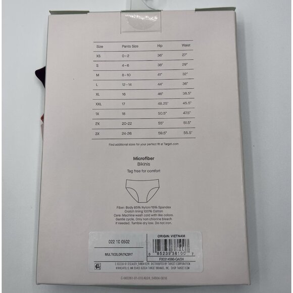 Auden Microfiber Bikinis 6 Pack Size Small 4-6 Multicolor Seamless Sleek & Soft - Picture 2 of 3